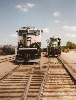 BN 9699 and 3153 - Teague, TX - July 27, 1997